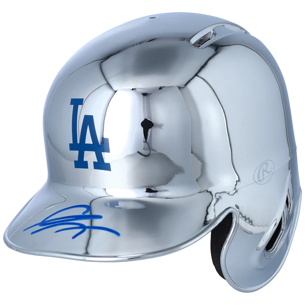 Gavin Lux Los Angeles Dodgers Autographed Chrome Mini Batting Helmet