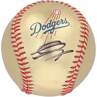 Gavin Lux Los Angeles Dodgers Autographed Gold Leather Baseball