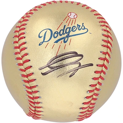 Gavin Lux Los Angeles Dodgers Autographed Gold Leather Baseball