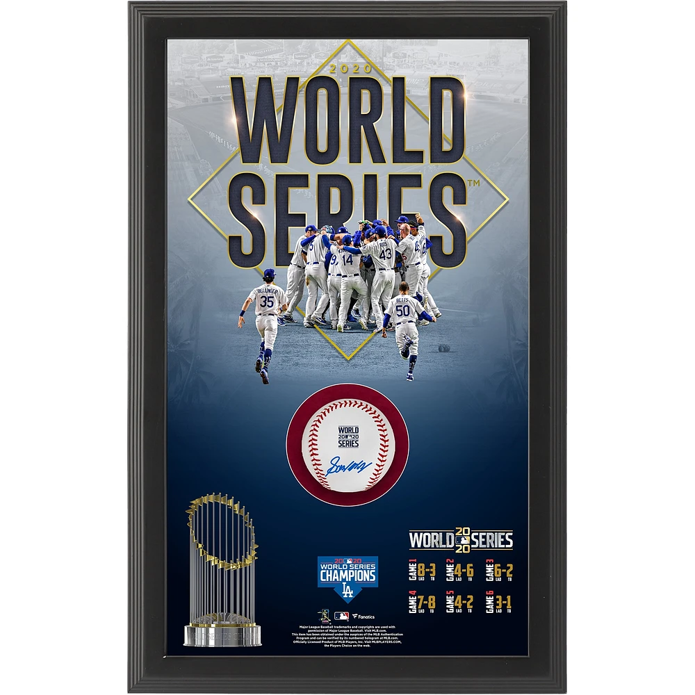 Gavin Lux Los Angeles Dodgers Framed Autographed 2020 World Series Baseball Shadowbox