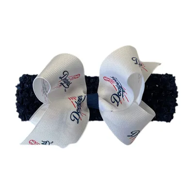  Dodgers Baby Girl Boutique Bow Crocheted Headband