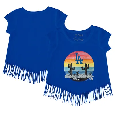 Lids Los Angeles Dodgers Tiny Turnip Girls Youth Heart Lolly Fringe T-Shirt