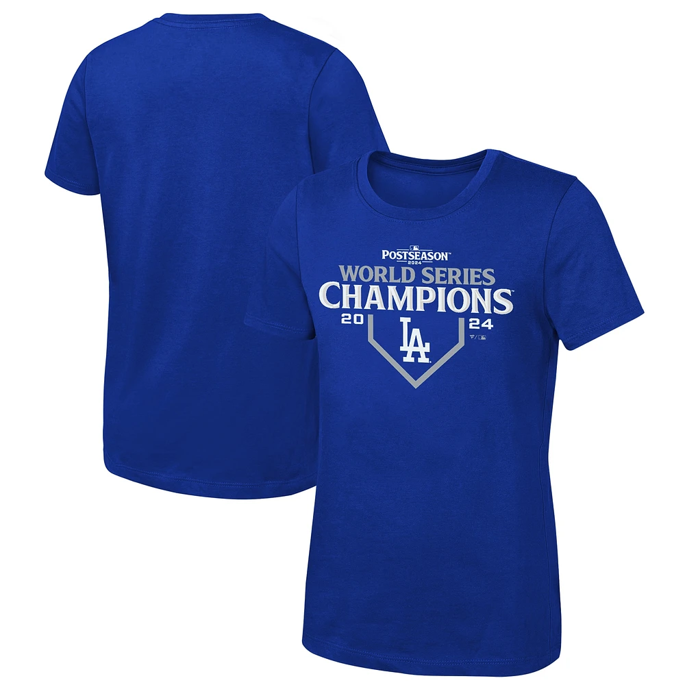 T-shirt officiel des jeunes filles Fanatics Royal Los Angeles Dodgers Champions de la Série mondiale 2024