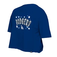 T-shirt bleu à paillettes Flip Sequin Team des Los Angeles Dodgers de New Era pour jeunes filles