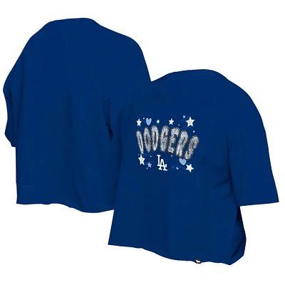 T-shirt bleu à paillettes Flip Sequin Team des Los Angeles Dodgers de New Era pour jeunes filles