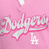 Girls Youth New Era Pink Los Angeles Dodgers Mommy & Me Raglan V-Neck T-Shirt