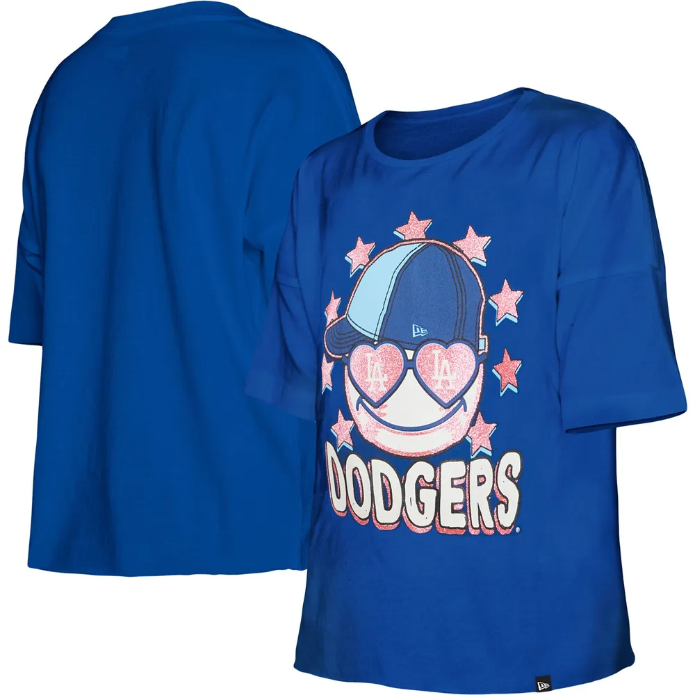 Girls Youth Heathered Gray Los Angeles Dodgers Bleachers T-Shirt