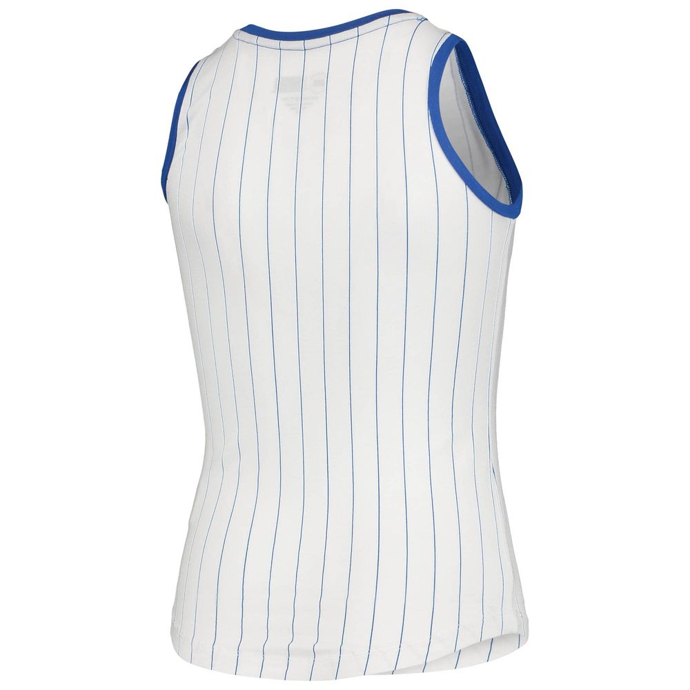 Los Angeles Dodgers New Era Women's Pinstripe Scoop Neck Tank Top -  White/Royal