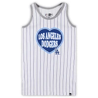 Girls Youth New Era White Los Angeles Dodgers Pinstripe Tank Top