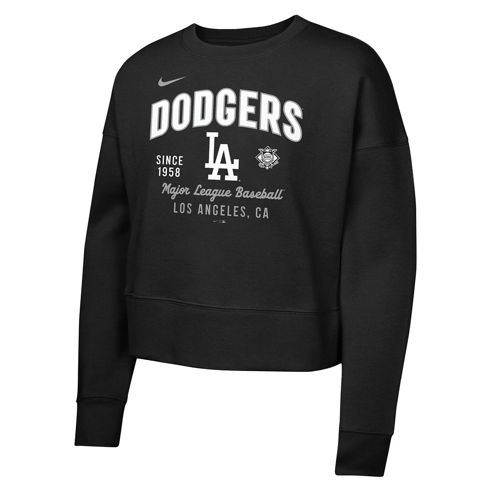 Girls Youth Nike Black Los Angeles Dodgers Fleece Sweatshirt