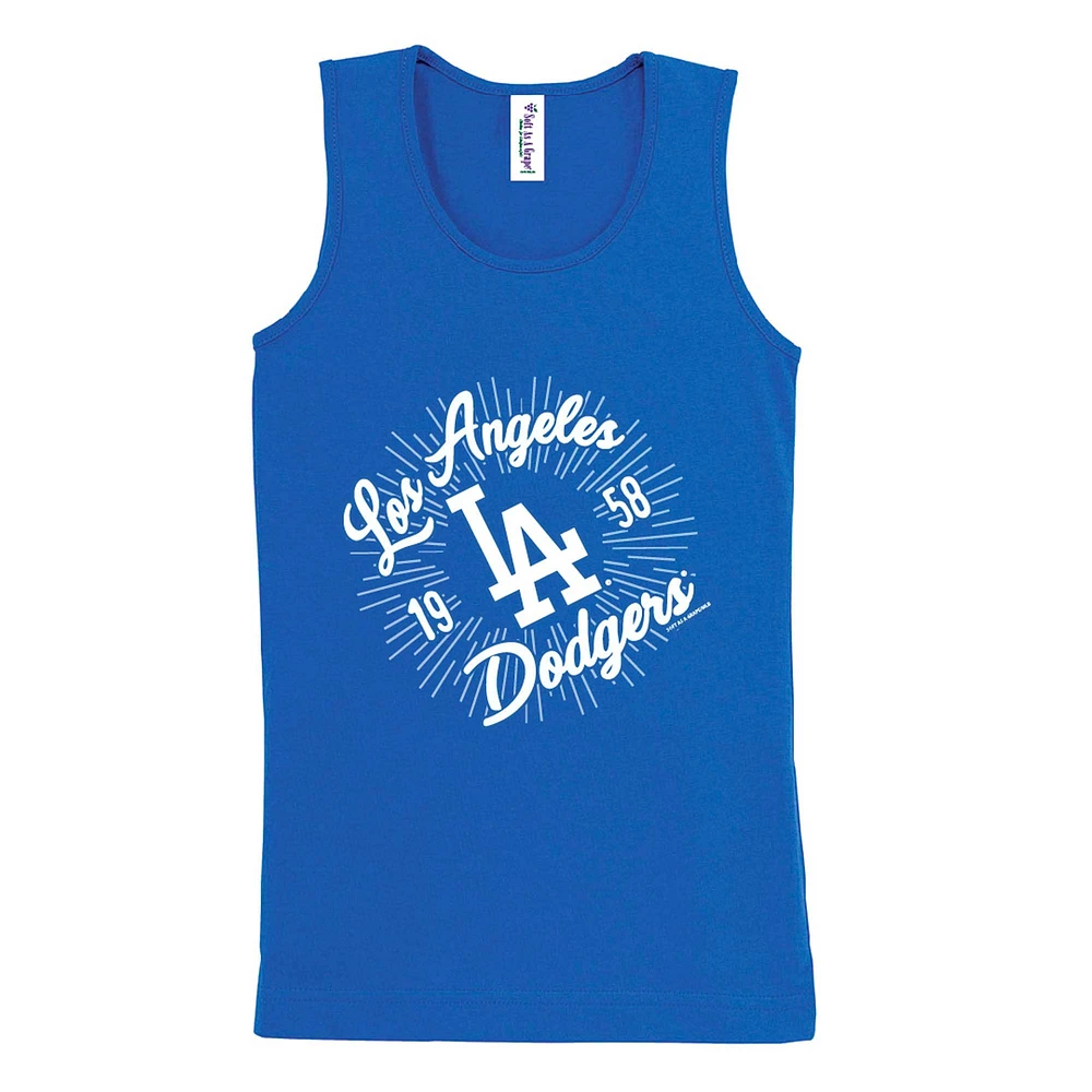 Girls Youth Soft as a Grape Royal Los Angeles Dodgers Tank Top