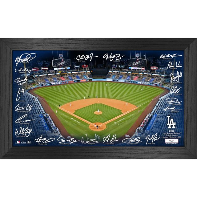 Los Angeles Dodgers Highland Mint 7-Time World Series Champions 12'' x 20''  Celebration Signature Field Photo Mint