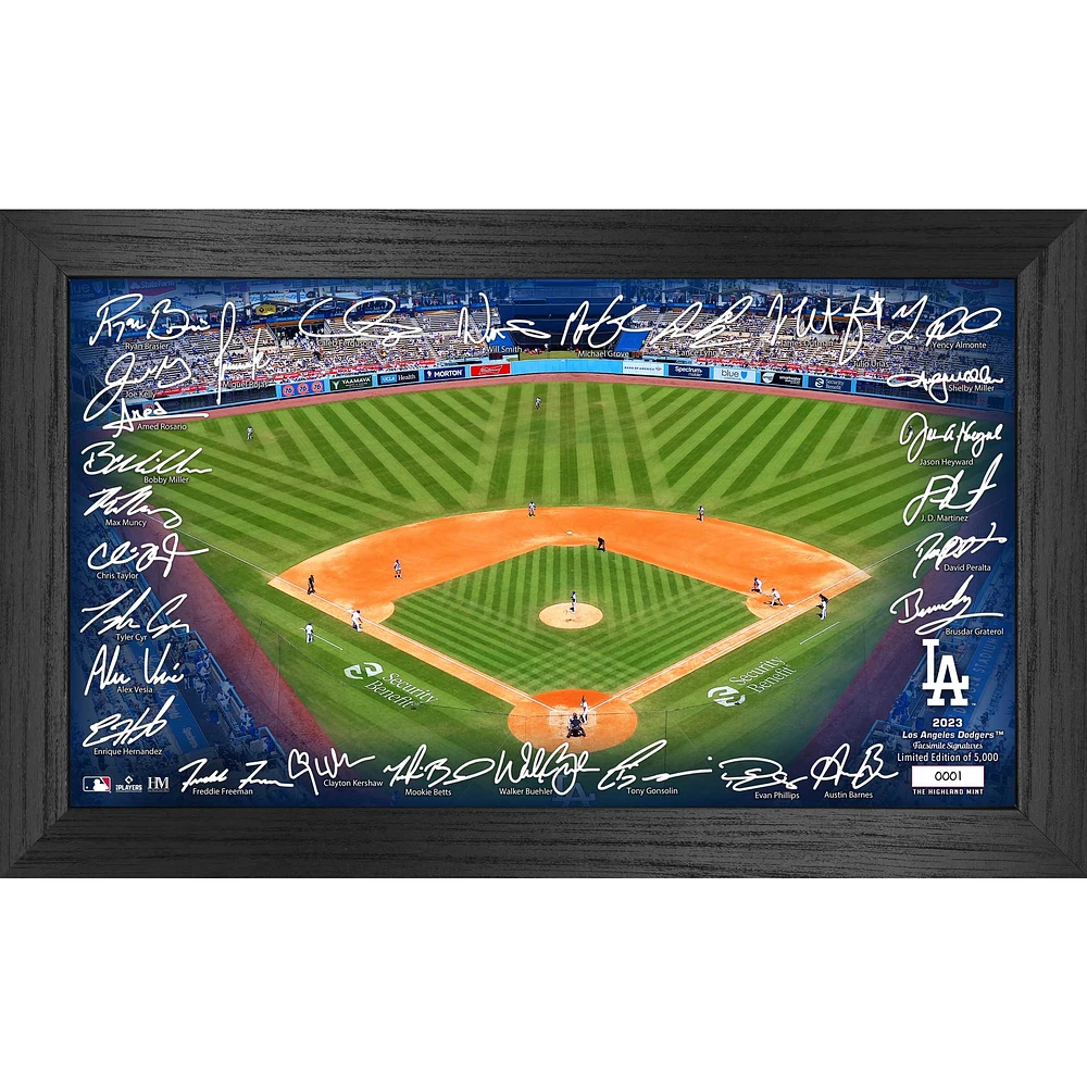 Highland Mint Los Angeles Dodgers 30,5 x 50,8 cm Facsimile Signature Field Panoramique Photo encadrée