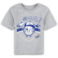 T-shirt gris chiné Los Angeles Dodgers Ball Boy pour bébé