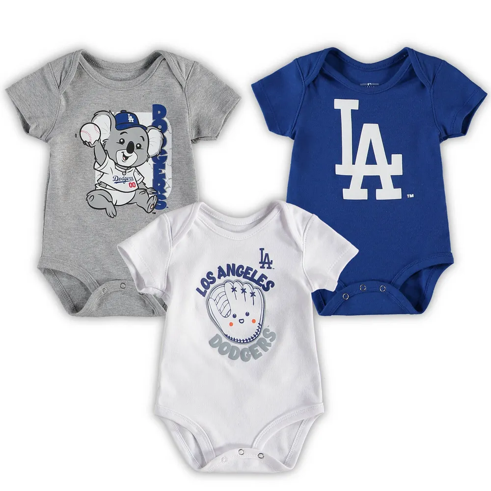 Lids Los Angeles Dodgers Infant Change Up 3-Pack Bodysuit Set -  Royal/Heathered Gray/White