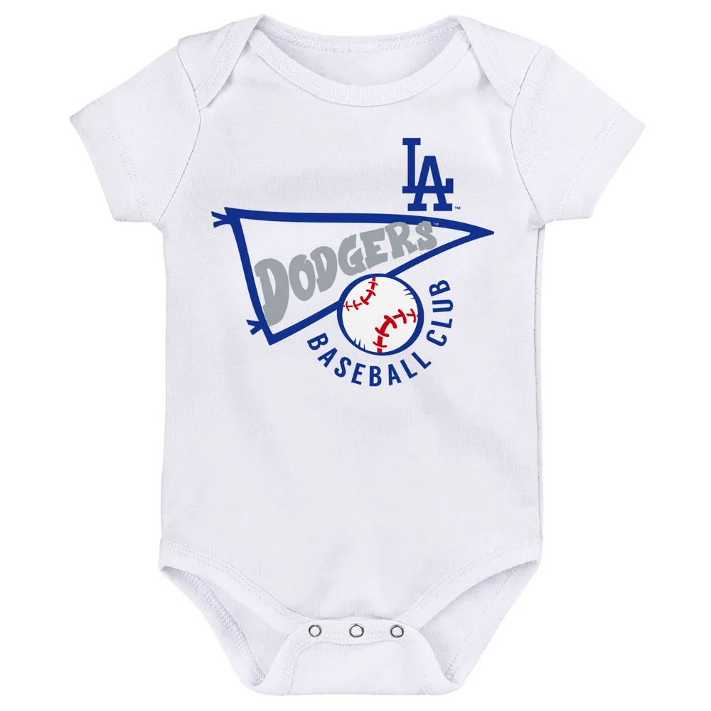 Infant Royal/White/Heather Gray Los Angeles Dodgers Biggest Little Fan 3-Pack Bodysuit Set