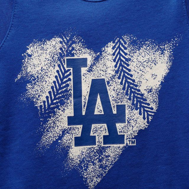 Ensemble de 3 bodys Batter Up pour bébé, bleu roi/blanc/gris chiné des Dodgers Los Angeles