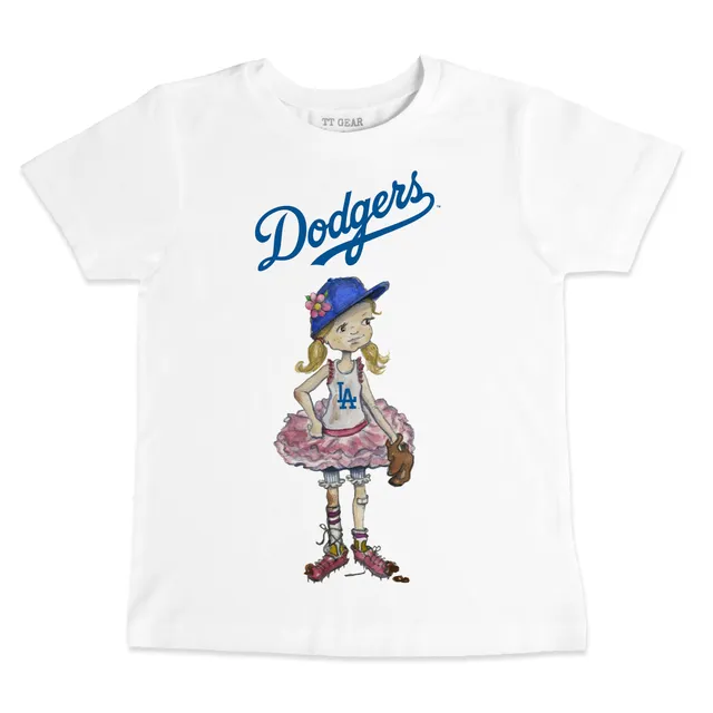 Lids Los Angeles Dodgers Tiny Turnip Toddler Baseball Bow T-Shirt - White