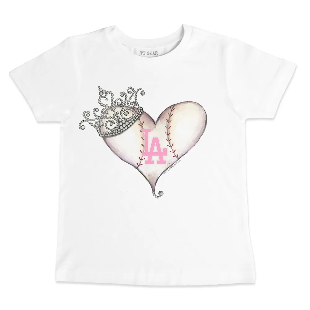 Lids Los Angeles Dodgers Tiny Turnip Women's Tiara Heart 3/4-Sleeve Raglan  T-Shirt - White/Royal