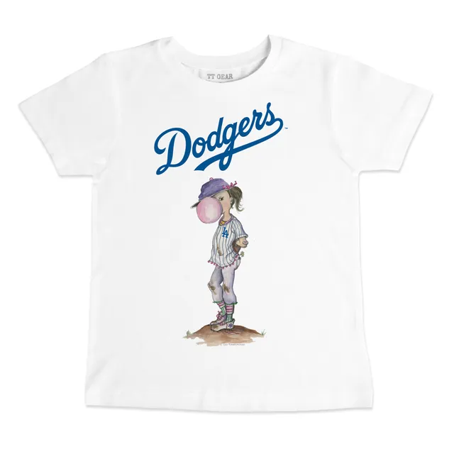 Youth Tiny Turnip White/Royal Los Angeles Dodgers Stacked 3/4-Sleeve Raglan T-Shirt Size: Medium