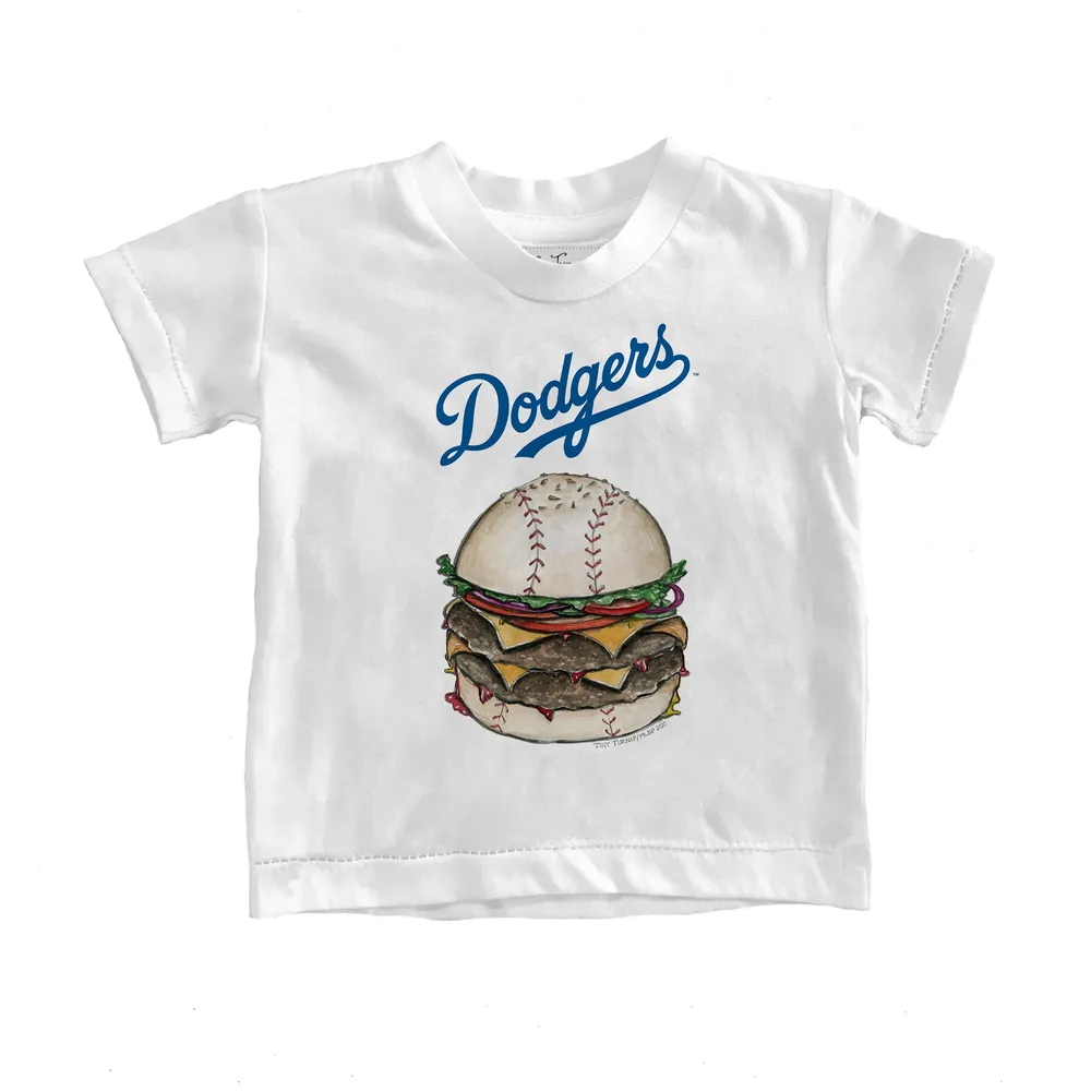 Toddler Tiny Turnip White Los Angeles Dodgers Baseball Crossbats T-Shirt