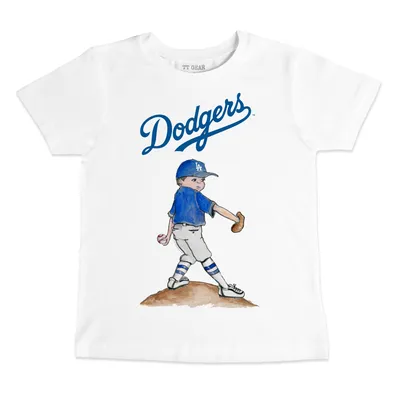 Los Angeles Dodgers Tiny Turnip Toddler State Outline T-Shirt - White