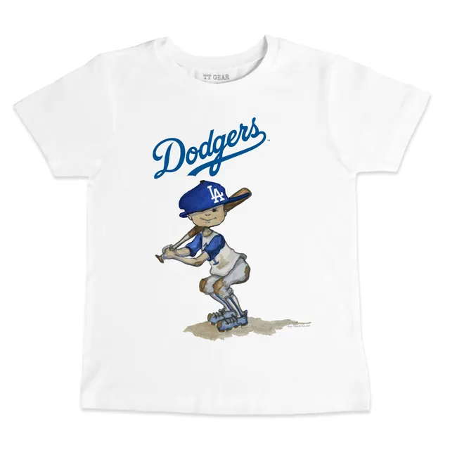 Women's Tiny Turnip White Los Angeles Dodgers Kate The Catcher T-Shirt Size: Medium