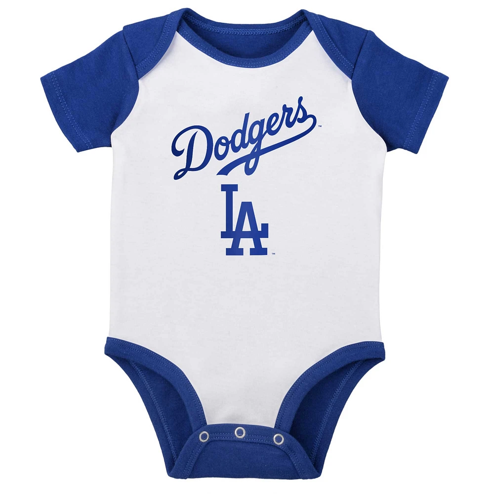 Infant White/Heather Gray Los Angeles Dodgers Two-Pack Little Slugger Bodysuit Set