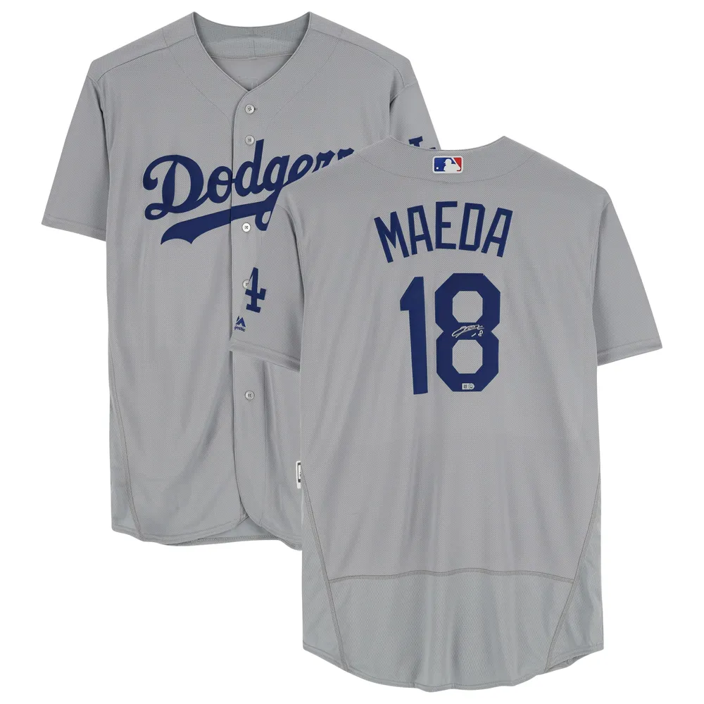 Lids Kenta Maeda Los Angeles Dodgers Autographed Topps Majestic Gray  Alternate Authentic Jersey
