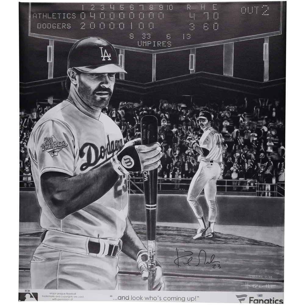 Lids Kirk Gibson Los Angeles Dodgers - Limited Edition of 23 Framed  Autographed 35 x 40 And Look Who's Coming Up 1988 World Series At-Bat  Stretched Canvas by Hobrecht Sports Art