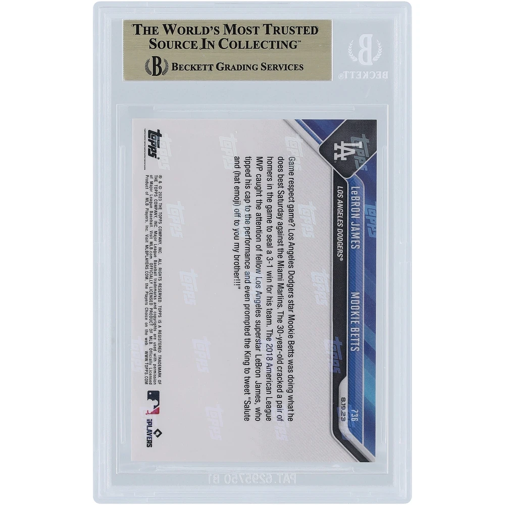 LeBron James & Mookie Betts 2023 Topps Now Salute to Greatness #736 BGS Authenticated 9.5 Card 