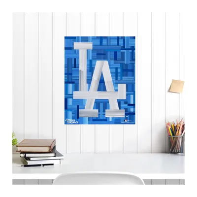 Los Angeles Dodgers Fanatics Authentic 16" x 20" "LA" Logo with Blue Abstract Background Gallery Wrapped Embellished Giclee