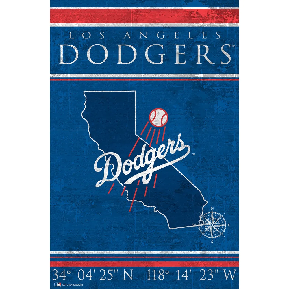 Lids Los Angeles Dodgers 17'' x 26'' Team Coordinates Sign