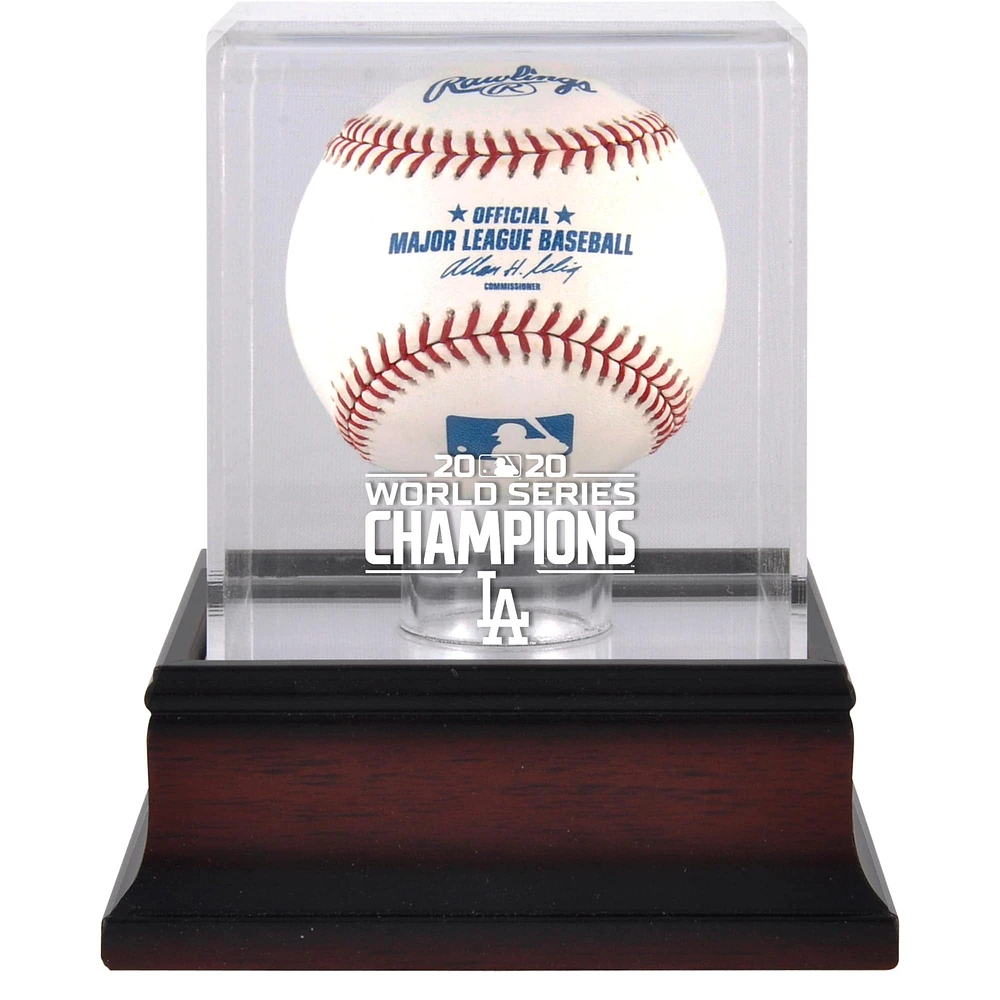 Vitrine de présentation de baseball avec logo en acajou des champions de la série mondiale de la MLB 2020 des Dodgers de Los Angeles