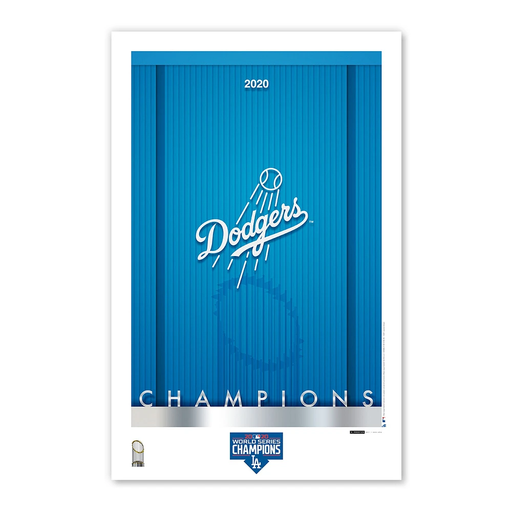 Los Angeles Dodgers 2020 World Series Champions 11'' x 17 '' Logo Minimalist Poster Impression artistique