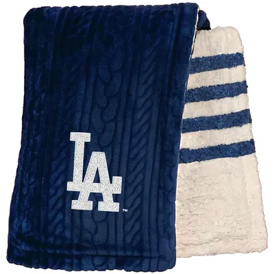 Los Angeles Dodgers 60'' x 70'' Embossed Knit Sherpa Stripe Plush Blanket