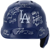 Los Angeles Dodgers Autographed 2024 World Series Champions Rawlings Replica Batting Helmet with 8 Signatures and Multiple Inscriptions