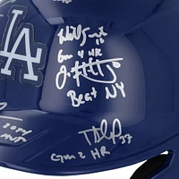 Los Angeles Dodgers Autographed 2024 World Series Champions Rawlings Replica Batting Helmet with 8 Signatures and Multiple Inscriptions