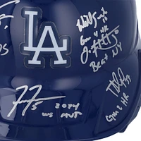 Los Angeles Dodgers Autographed 2024 World Series Champions Rawlings Replica Batting Helmet with 8 Signatures and Multiple Inscriptions