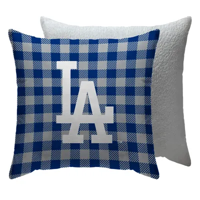 Los Angeles Dodgers Buffalo Check Pillow with Sherpa Backing