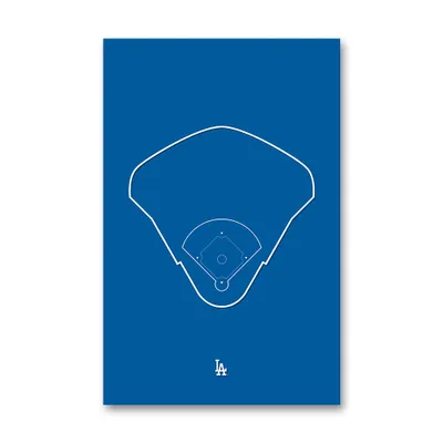 Los Angeles Dodgers Dodger Stadium 11" x 17" Ballpark Outline Art Poster