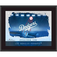 Plaque encadrée avec logo d'équipe horizontal sublimé des Dodgers de Los Angeles 10,5" x 13"