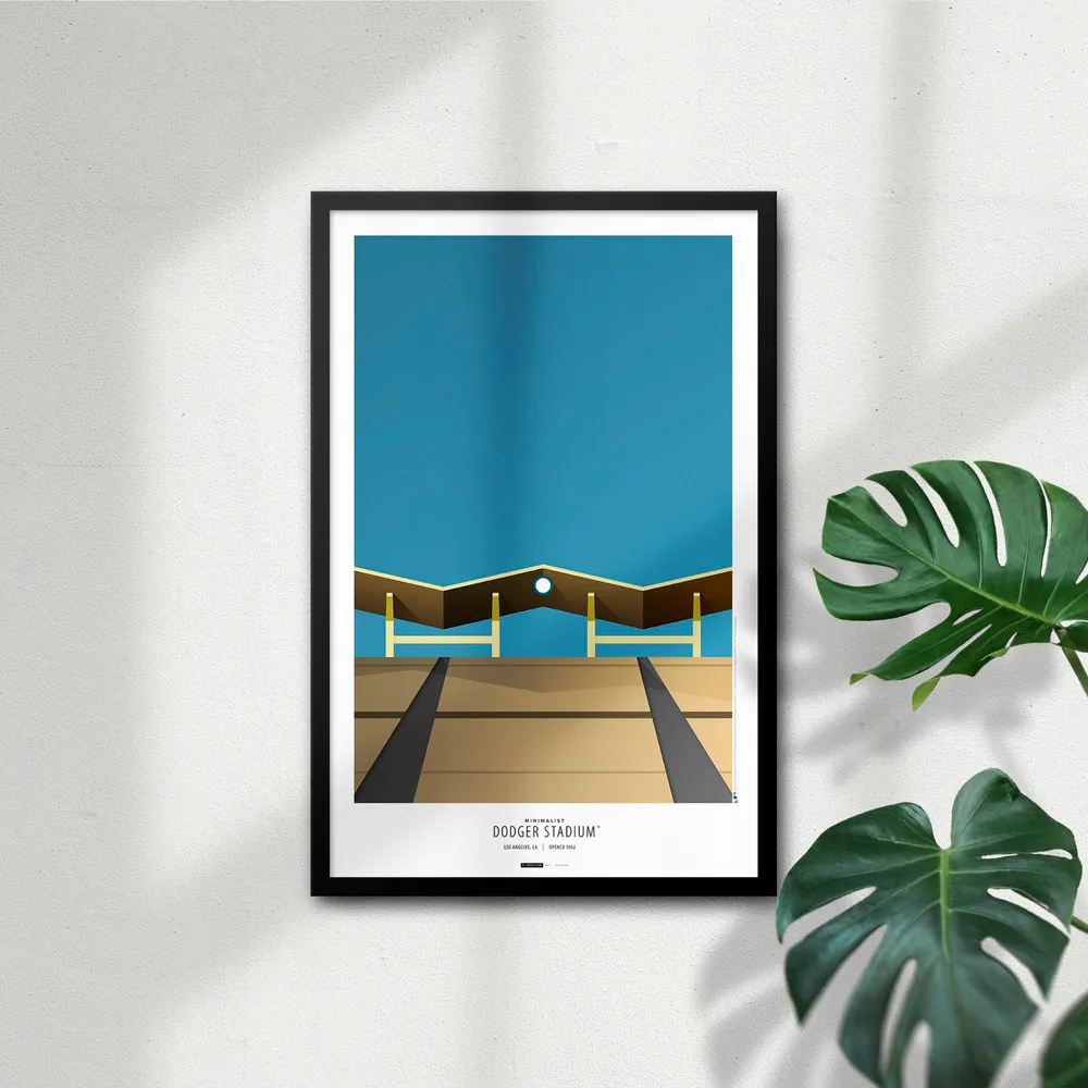 Los Angeles Dodgers 14 x 20 Dodger Stadium Outfield Pavilion Minimalist Art Giclee Print