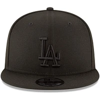 Los Angeles Dodgers New Era Black on Black 9FIFTY Team Snapback Adjustable Hat - Black