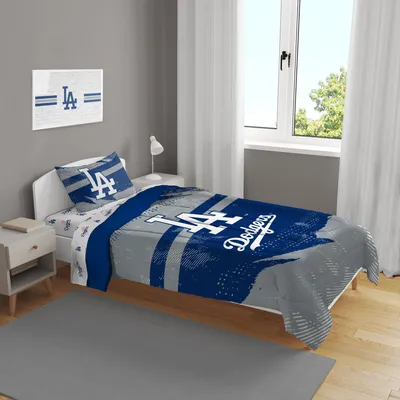 Los Angeles Dodgers Slanted Stripe 4-Piece Twin Bed Set