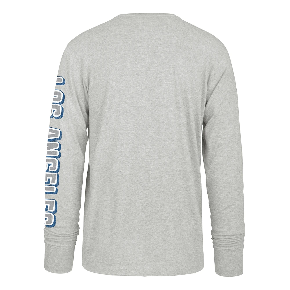 Men's '47  Gray Los Angeles Dodgers Big & Tall Distressed Franklin Long Sleeve T-Shirt