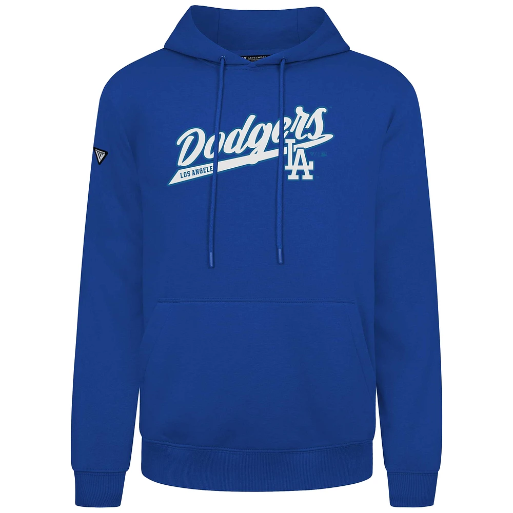 Men's Levelwear  Royal Los Angeles Dodgers Podium Fleece Pullover Hoodie