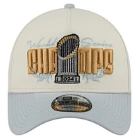 Men's New Era  Cream Los Angeles Dodgers 2024 World Series Champions Parade Takedown A-Frame 9FORTY Adjustable Hat