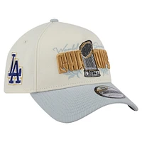 Men's New Era  Cream Los Angeles Dodgers 2024 World Series Champions Parade Takedown A-Frame 9FORTY Adjustable Hat