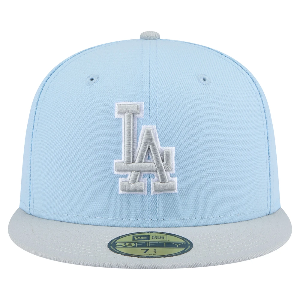 Men's New Era  Light Blue/Gray Los Angeles Dodgers Color Pack Two-Tone 59FIFTY Fitted Hat